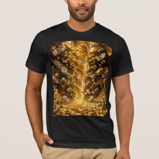T-shirt Golden Wealth Vortex | Luxe Or, Espèces & Diamant