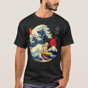 T-shirt Goldendle Japonais Kanagawa Vague Surf Loyal Chien