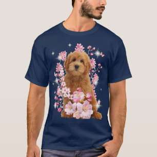 T-shirt Goldendoodle Chien Japonais Fleur de cerisier Saku