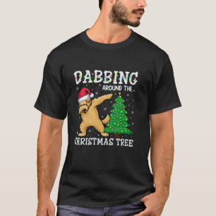 T-shirt Goldendoodle Chien Santa Hat Dabbing autour du Chr