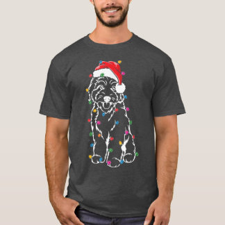T-shirt Goldendoodle Christmas Tree Lights Drôle Amant chi
