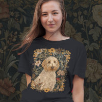 Goldendoodle dans un jardin Vintage William Morris