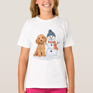 T-shirt Goldendoodle d'hiver Chien Bonhomme de neige migno