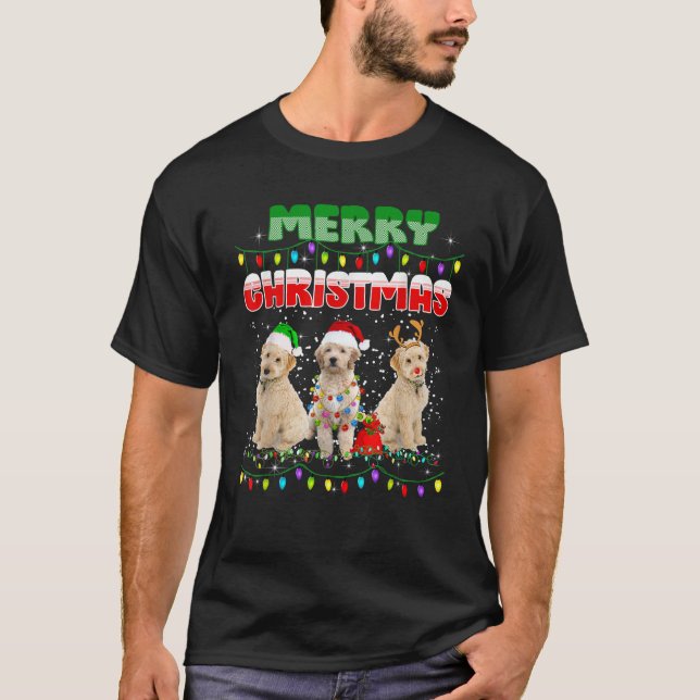 T-shirt Goldendoodle Dog Tree Christmas Sweater Xmas Pet D (Devant)