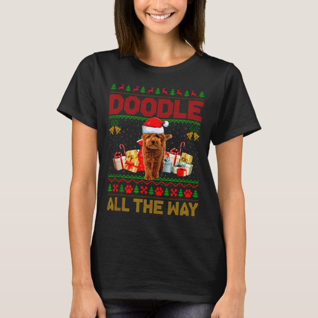 T-shirt Goldendoodle Dog Ugly Christmas Sweaters Pet Dog L (Devant)