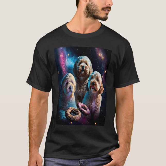 T-shirt Goldendoodle In Space With Donuts Cute Doodle Boys (Devant)