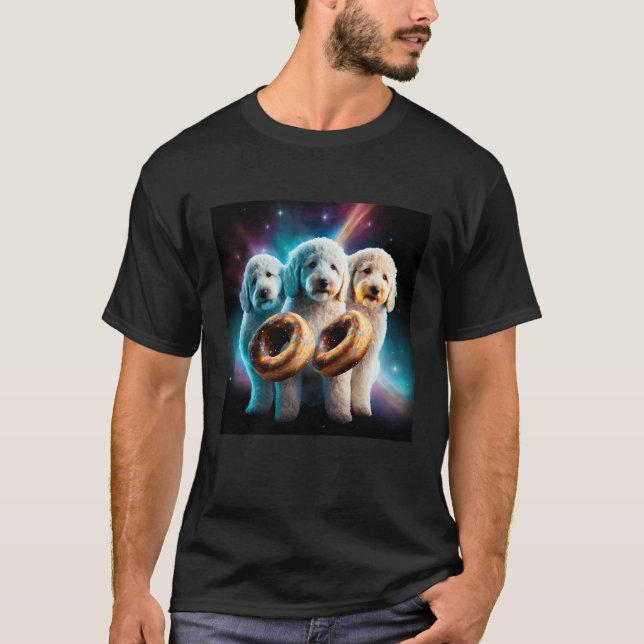 T-shirt Goldendoodle In Space With Donuts Cute Doodle Boys (Devant)