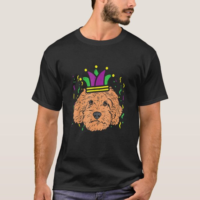 T-shirt Goldendoodle Jester Casquette mignon Mardi Gras Pr (Devant)
