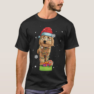 T-shirt Goldendoodle Noël Père Noël Funny Chien Lover Cade