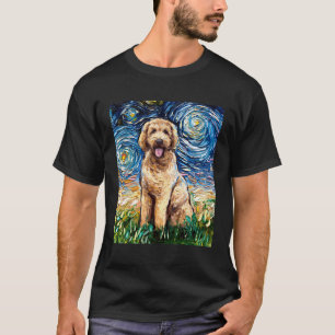 T-shirt Goldendoodle Starry Night Dog Art Par Aja