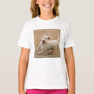 T-shirt Goldendoodle traverse l'herbe