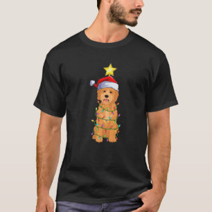 T-shirt Goldendoodle Xmas Lighting Tree Père Noël Goldendo