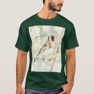 T-shirt Goldfinch dans le graphique en fleurs blanches