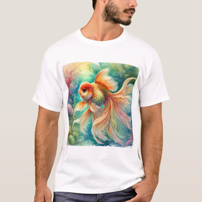 T-shirt Goldfish in Tranquil Waters 240824AREF111 - Waterc (Devant)