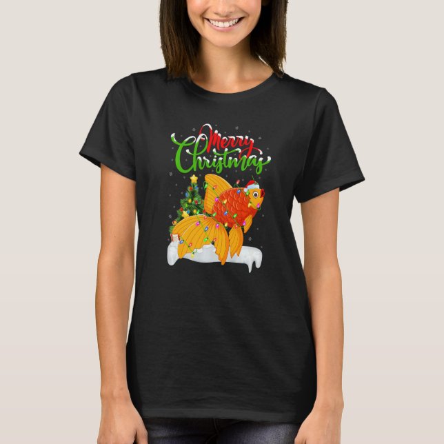 T-shirt Goldfish  Xmas Decorations Santa Goldfish Christma (Devant)