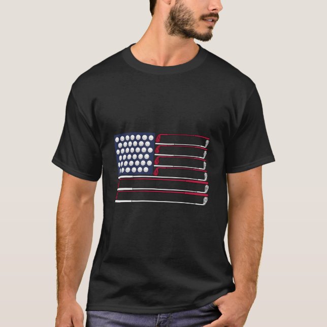 T-shirt Golf American Flag 4Th Of July Usa Patriotic (Devant)