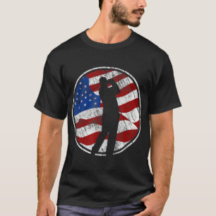 T-shirt Golf American Flag USA Golf Vintage Golf