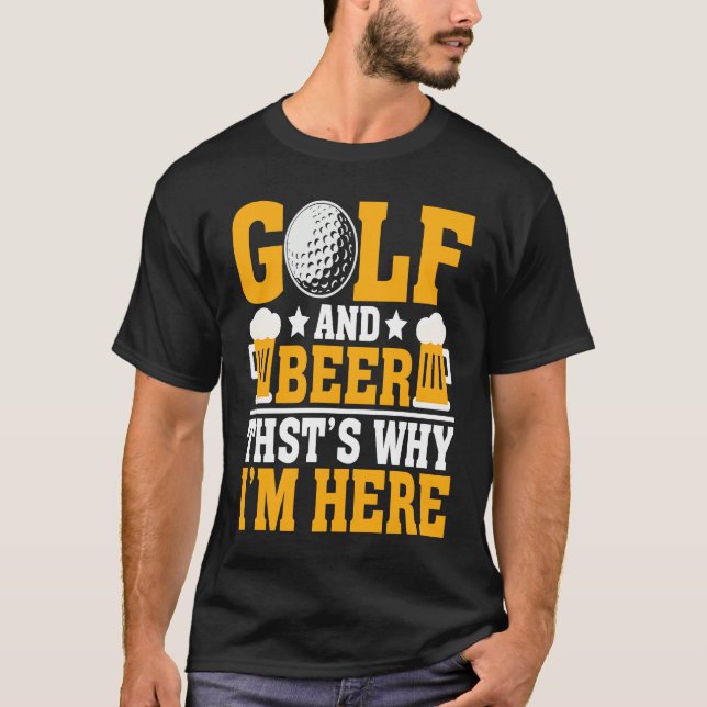 T-shirt Golf and Beer Joke Dad Fathers Day Drinking (Devant)