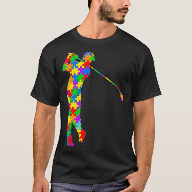 T-shirt golf autisme golf sensibilisation acceptation golf (Devant)