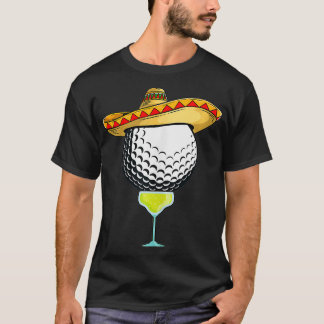 T-shirt Golf Ball avec Sombrero et Margarita Golfer