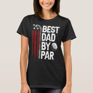 T-shirt Golf Best Papa Par Par Par Daddy Golfer Drapeau Am