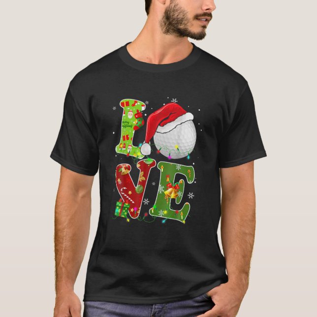 T-shirt Golf Christmas Funky Sports Lover Xmas Ball Père N (Devant)