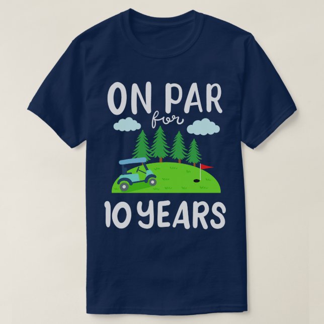 T-shirt Golf Course 10e anniversaire Golf Cart (Design devant)