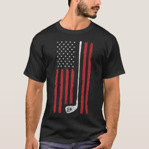 T-shirt Golf Drapeau Américain US Patriotique pour Golfeur