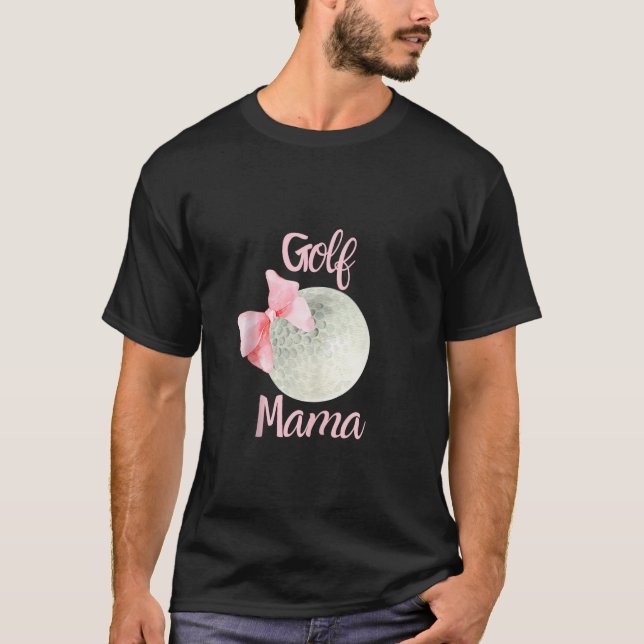 T-shirt Golf Maman Mama Pink Bow Coquette Preppy Aesthétiq (Devant)