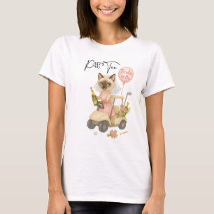 T-shirt Golf Siamese Cat Golfer Célébrer