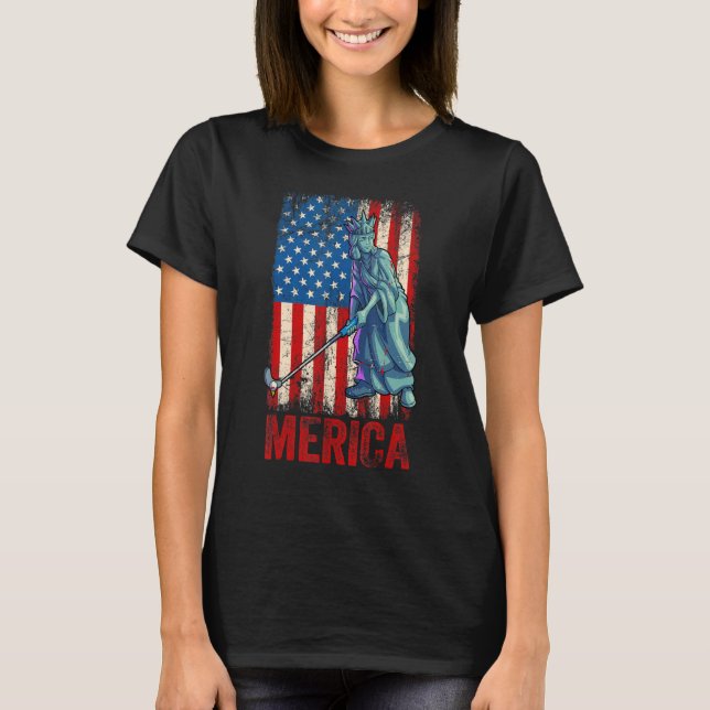 T-shirt Golf Statue De La Liberté 4 juillet Garçons Enfant (Devant)