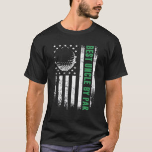 T-shirt Golf Usa American Drapeau Best Uncle By Par