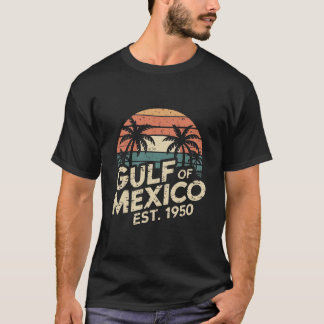 T-SHIRT GOLFE DU MEXIQUE EST 1550 RETRO PLAGE VINTAGE