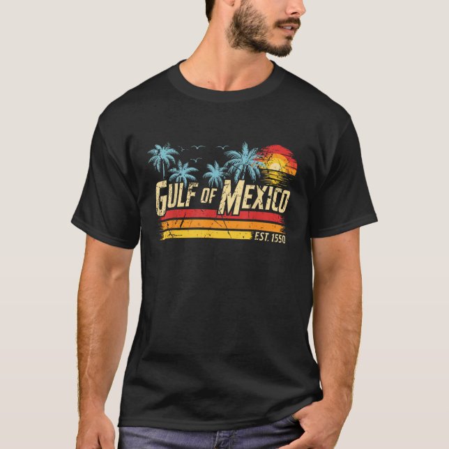 T-shirt Golfe du Mexique Palms Vacances d'été Golfe (Devant)