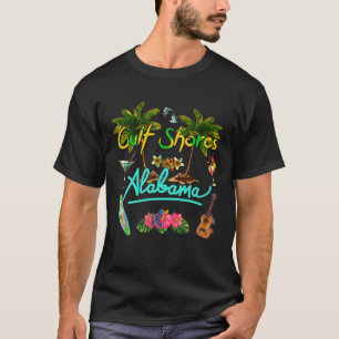 T-shirt Golfe Rive Alabama Plage Palme d'été Palm Sun Set 
