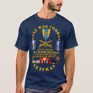 T-shirt GolfeCombat cavalier avec Delta Troop 4th Cav 197t