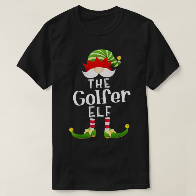 T-shirt Golfer Elf Group Noël Funny Pajama Party (Design devant)