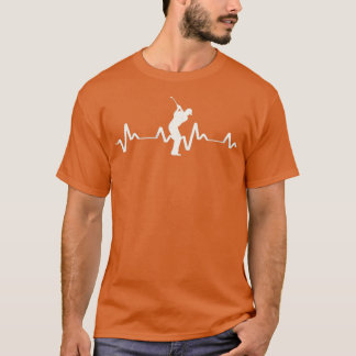 T-shirt Golfer Golf Heartbeat Frequence EKG Idée cadeau