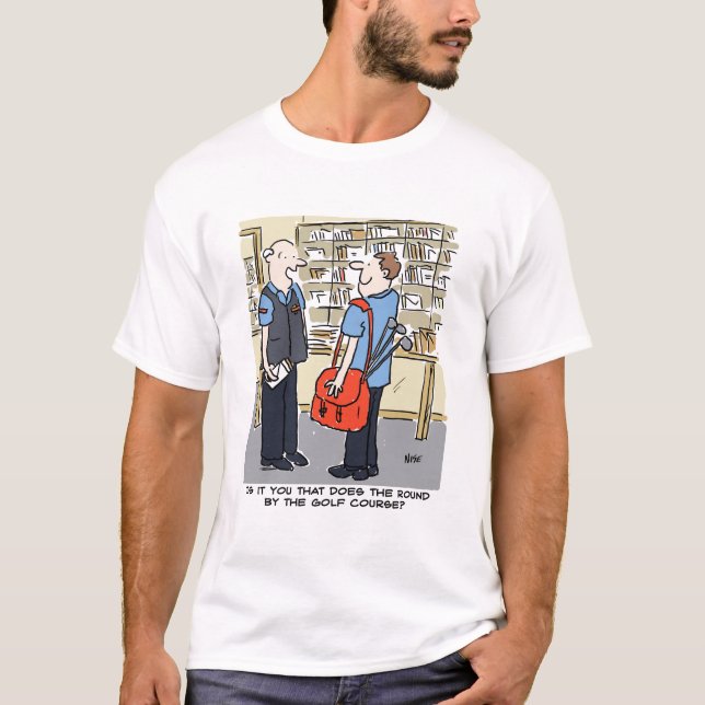 T-shirt Golfer Postman aime le dessin sur le golf (Devant)
