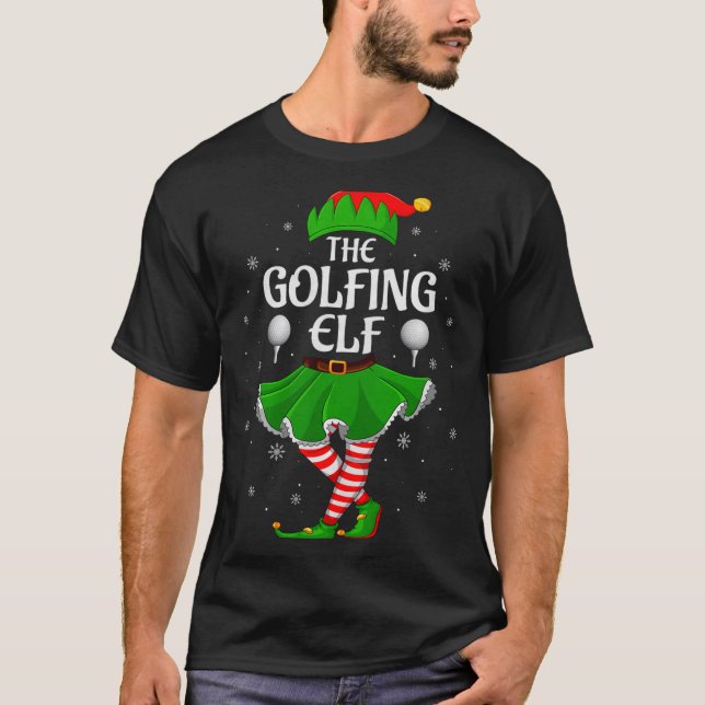 T-shirt Golfing Elf Christmas Family Girls Women Elf Squad (Devant)