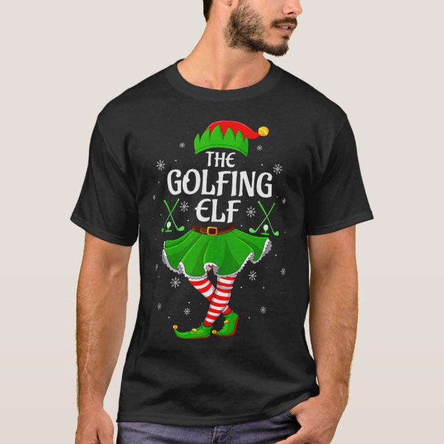 T-shirt Golfing Elf Christmas Girls Women Elf Squad Xmas F (Devant)