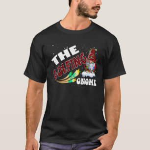 T-shirt Golfing Gnome Buffalo Plaid Matching Family Christ