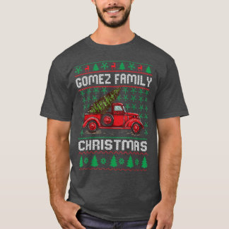T-shirt Gomez Famille Vilain Chandail de Noël Rouge Camion