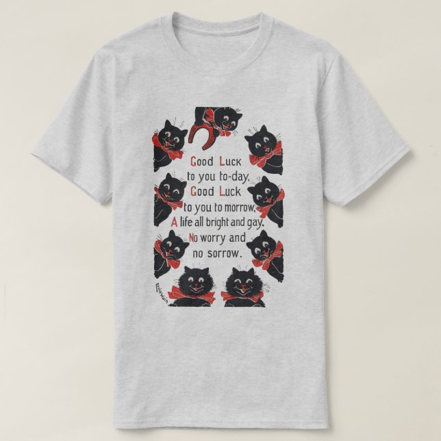 T-shirt Good Luck Cats, Louis Wain (Design devant)