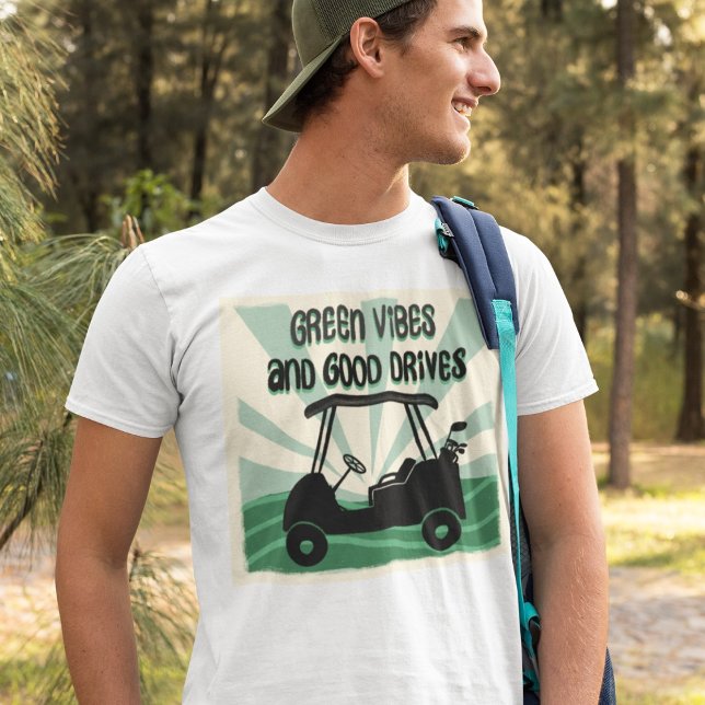 T-shirt Good Vibes et bons lecteurs Retro Golf Cart (Créateur téléchargé)