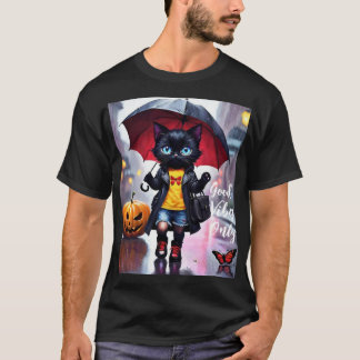 T-shirt Good Vibes seulement : Chat dans la pluie