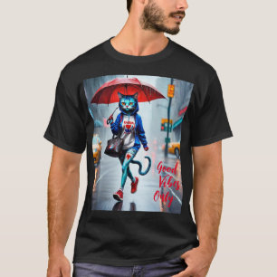 T-shirt Good Vibes seulement : Chat dans la pluie