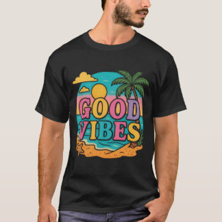 T-shirt GOOD VIBES Tropical Sunset