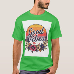 T-shirt Good Vibes uniquement Retro les années 70 Sunset T