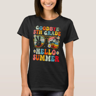 T-shirt Goodbye 5th Grade Hello Summer Groovy Fifth Grade